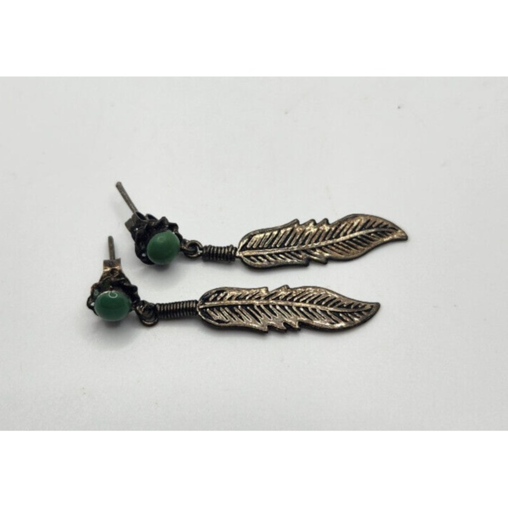 Beautiful Turquoise color stone leaf earrings